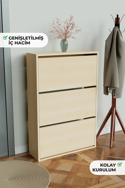 Hediyeler Kapında 3 Bölmeli Liovian Düşer Kapak Ayakkabılık