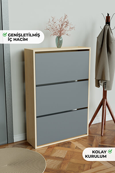 Hediyeler Kapında 3 Bölmeli Liovian Düşer Kapak Ayakkabılık