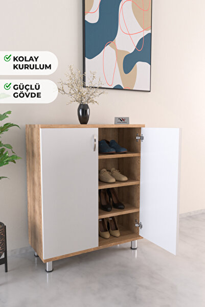 Hediyeler Kapında 4 Raflı Ayakkabı Dolabı Antre Hol Çok Amaçlı Ayakkabılık