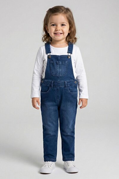 Mutlu Kids Kız Çocuk Kot Salopet