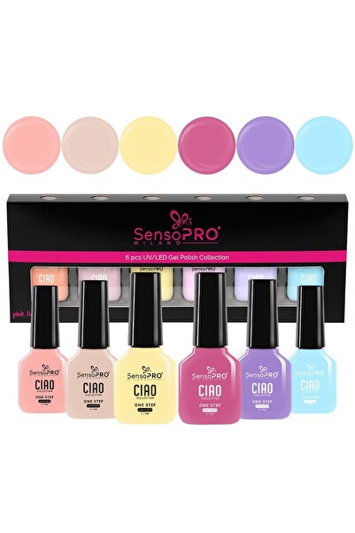 SensoPRO Milano Σετ 6 ημιμόνιμων βερνικιών νυχιών CIAO One Step, σε χρώμα πασ...
