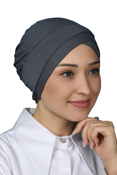 Altobeh قبعة حجاب خارجية متقاطعة بأربعة خطوط، عمامة جاهزة من القطن الممشط - مدخن