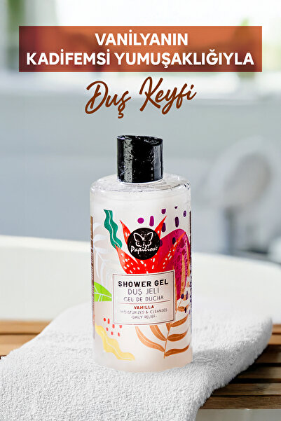 Papilion Vanilya Kokulu Duş Jeli 400 ml Nemlendirici ve Yumuşatıcı Vücut Temi...