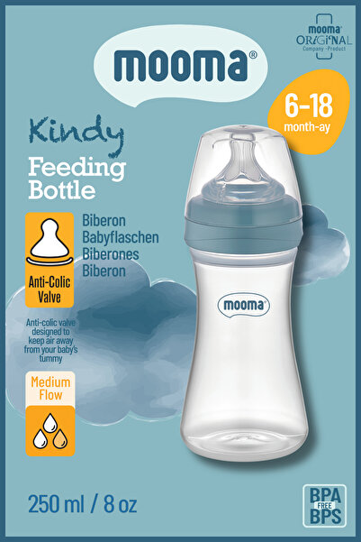 MOOMA Kindy Antikolik Pp Biberon 250 ml 6-18 Ay (ORTA AKIŞ) - Bowl Blue