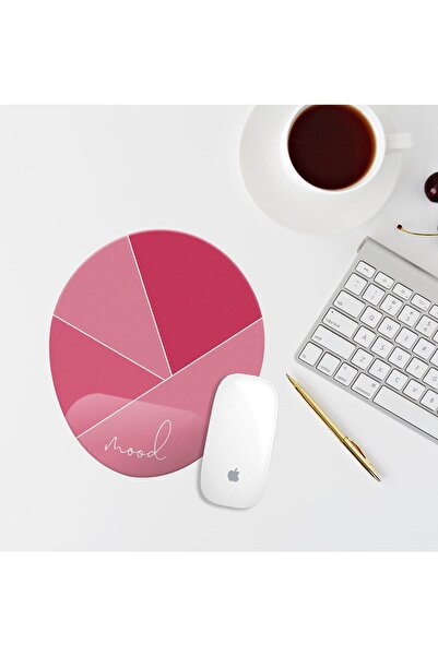Özer Store Pembe Mood Yazılı Bilek Destekli Oval Mouse Pad