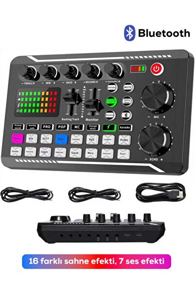 DEMPOWER Profesyonel F988 Bluetooth Canlı Yayın Ses Kartı | Dijital Ses Mikse...