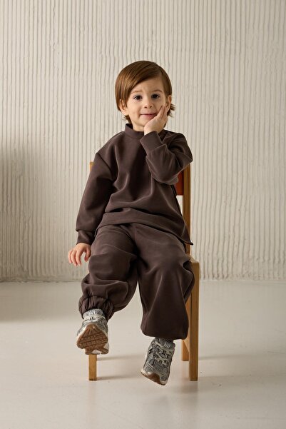 ŞEYMA COŞKUN Basic Takım Kids Kahve