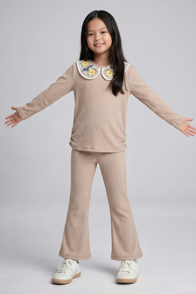 BABY SPORT Set pentru fete cu detaliu din dantela la guler 2-5 ani