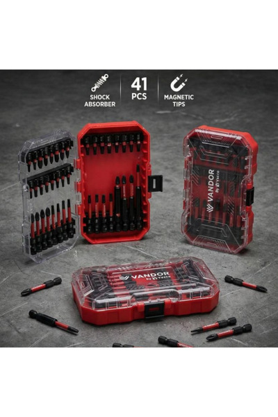 Vandor Bits Uç Matkap Ucu Tornavida Ucu Vidalama Ucu İmpact S2 Çelik 41 Parça...