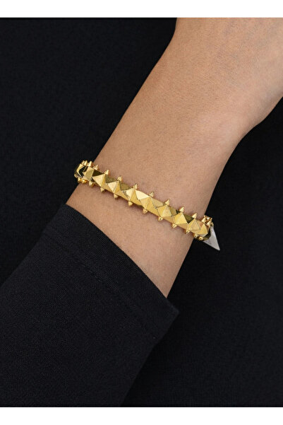 REDMOON GOLD 22 Ayar Altın Dikenli Piramit Modeli Kelepçe Bilezik 16.53 GR KL...