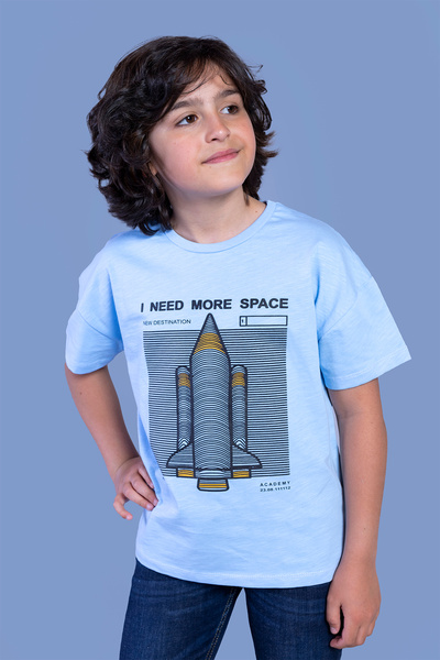 Toontoy Tricou cu mânecă scurtă și guler rotund, imprimat, pentru băieți - TK...
