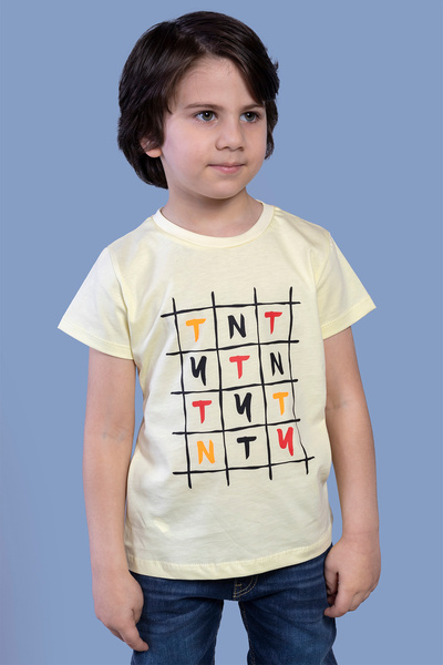 Toontoy Tricou cu mânecă scurtă și guler rotund, imprimat, pentru băieți - 12910
