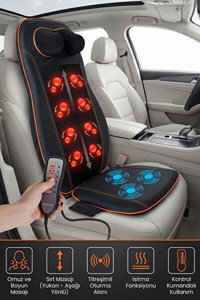 DEMPOWER Ev Ve Araba Için Masaj Koltuğu – Titreşimli Ve Isıtmalı Masaj Minderi