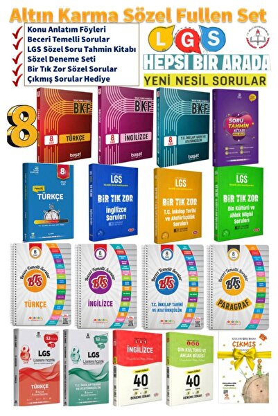 Başat Yayınları 8. Sınıf LGS Sözel Bölüm Konu Fasikülleri+Bir Tık Zor Sorular...