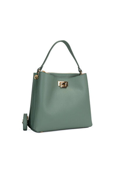 Posete Fagaras Poseta Piele Mini Stephanie - Menta, Geanta Casual din Piele N...