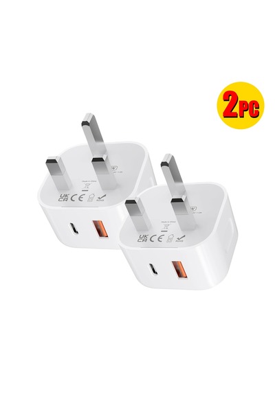 BUYMART 2PC COMBO-20 W USB-A Type-C Port UK Charger