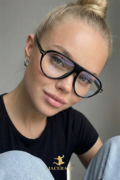 MACERATİ Cenny Unisex Black Framed Blue Block Blue Light Filter Screen Glasses
