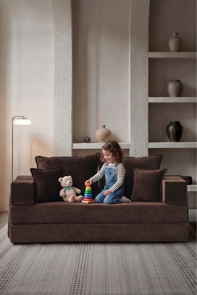 Huga Mobilya Zara Kanepe, Fitilli Kadife, Yatak Olabilen, Tamamen Fermuarlı, ...