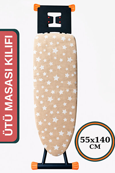 Ironing Board Case Large Drawstring Stopper Felted Case Cover Cloth 55x140 cm Cream Star