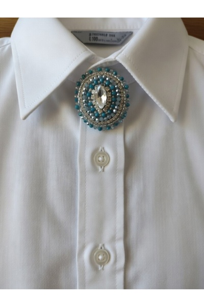 Lesy Mavi Taşlı Osmanlı Broş