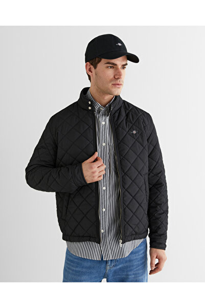 Gant Erkek Siyah Dik Yaka Kapitone Rüzgarlık