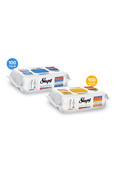Sleepy Easy Clean Premium Arap Sabunu + Çamaşır Suyu Yüzey Temizlik Havlusu Mendili 100+100(200 Yaprak)