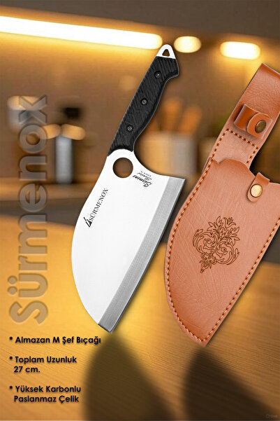SÜRMENOX Sürmene Serisi Medium Almazan Mutfak Kamp Şef Bıçak Et Ekmek Sebze K...