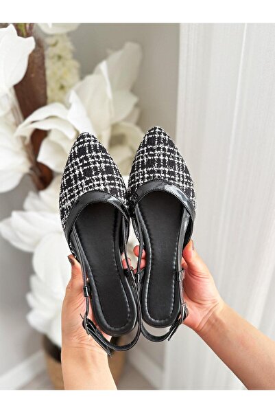 asmi shoes حذاء باليه نسائي من تينا مفتوح من الخلف ومقدمة مدببة للاستخدام الي...