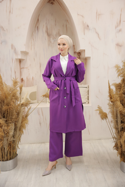 Esre Store Set dublu Hijab liliac - 4470