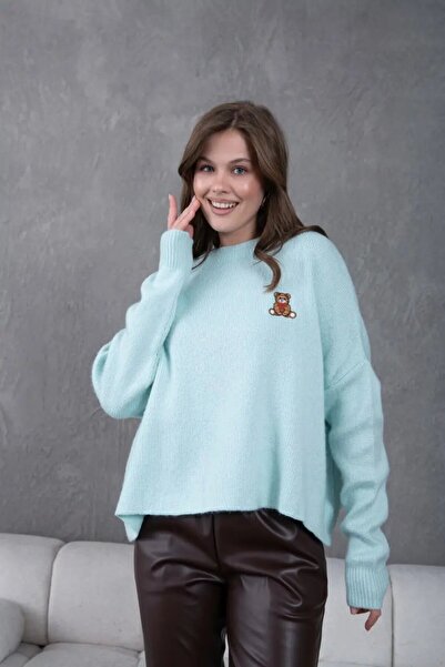 Park Karon Kadın Bisiklet Yaka Oversize Triko Kazak 227045Sw