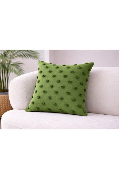 SWITA Decorative Polka Linen Linen Fabric Cushion Cover 43x43