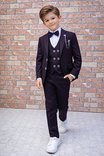 HAYTA طقم أطفال هايبر كلاريت ريد - طقم فستان وسترة وقميص