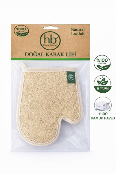 HB Organik Doğal Ürünler Kabak Lifi Parmaklı Eldiven Vücut Kesesi (Peeling)