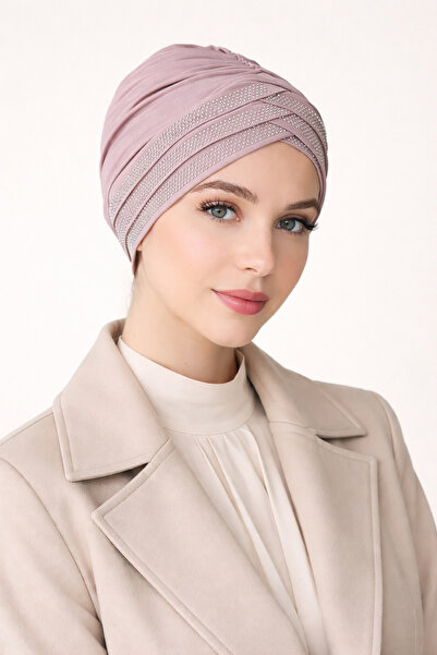 Şirin Giyim Aksesuar Üç Bantlı Taşlı Hazır Bone Tesettür Hijab - Hazır Bone Ş...