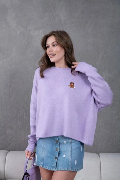 Park Karon Tricotaj pentru femei guler rotund supradimensionat Pulover 227045Sw