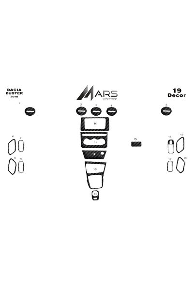 Marscockpitdesign داشيه داستر كونسول-توربيدو 2018 19 قطعة