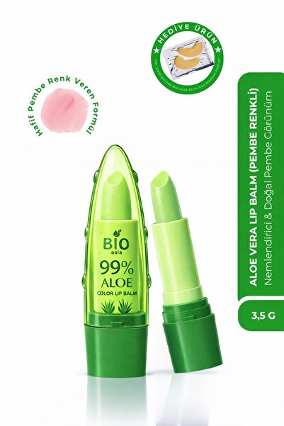 Bio Asia Aloe Vera Lip Stick – Nemlendirici & Doğal Parlaklık Veren Renkli Du...