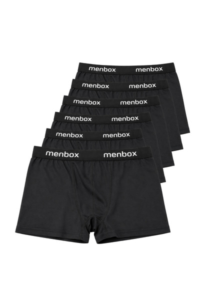 MENBOX Erkek Likralı 6'lı Düz Basic Esnek Boxer