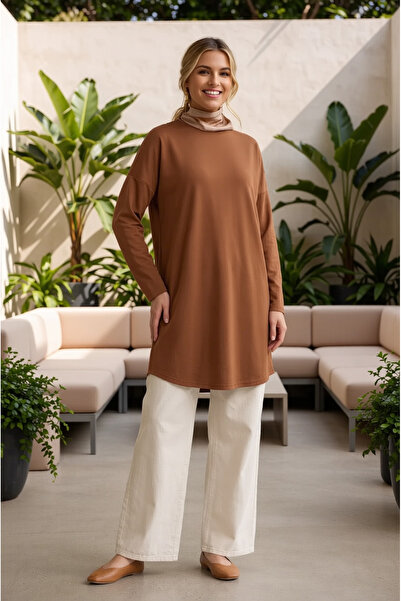 RESPİRO قميص تونيك ناعم مريح وعملي، مناسب لجميع المواسم، مقاس كبير.