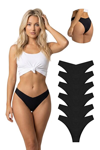 Newlilla 330 Women's Seamless Laser Brazilian Panties Pack of 6