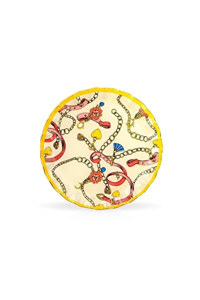 Glore Fiona Altın Yaldızlı 6 Kişilik Cam Pasta Tabağı Takımı