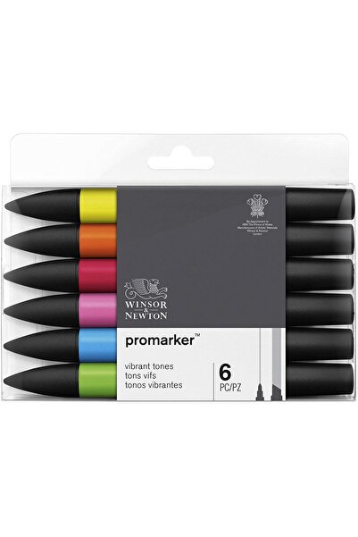 Winsor Newton مجموعة وينسور آند نيوتن بروماركر مكونة من 6 ألوان متوسطة 3822832C