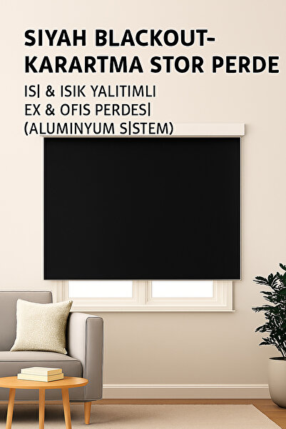 Binbirperde Siyah Blackout Stor Perde – Karartma, Isı & Işık Yalıtımlı, Ev & ...