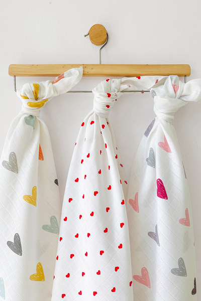 COOLMINIES Çok Amaçlı Müslin Örtü 3’lü Set, Müslin Yenidoğan Bebek Battaniyes...