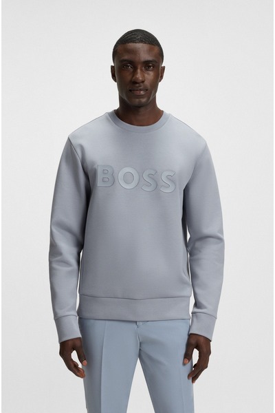 BOSS Sandwich Logolu Streç Pamuklu Sweatshirt