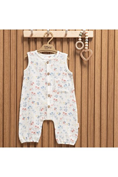 Tiffany Sweet Sleeveless Muslin Jumpsuit Ecru