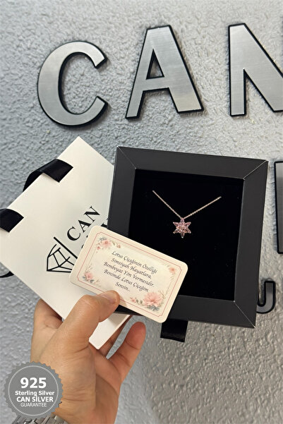 CAN SİLVER Lotus Çiçeği Kolye | 925 Ayar Gümüş Kolye- Gümüş Çiçek Kadın Kolye...