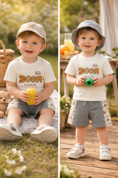 GMG Baby مجموعة من قطعتين من تي شيرت Boom Shorts