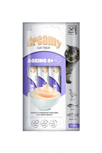 M-PETS Creamy Ageing 6+ Yaşlı Krema Kedi Ödül Maması 4*15 Gr