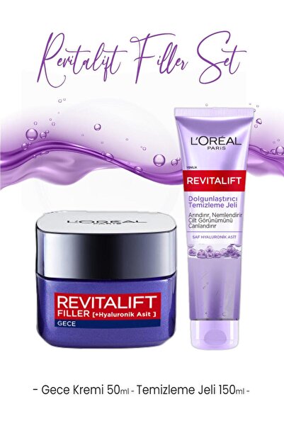 L'Oreal Paris Loreal Paris Revitalift Temizleme Jeli 150 ml ve Gece Kremi 50 ml